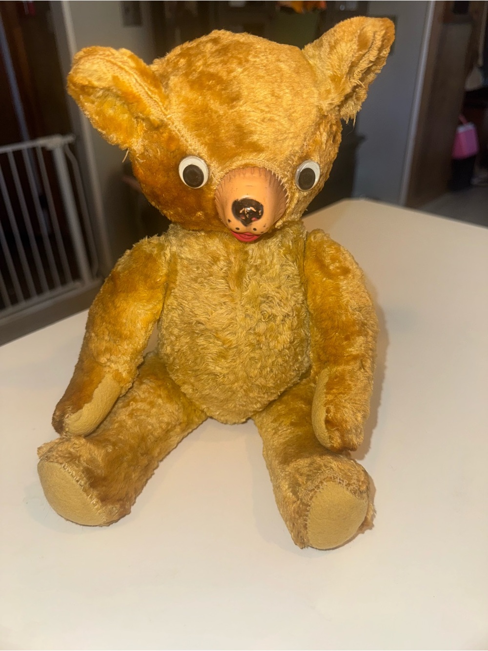Expert Doll & Toy Co. NYC Vintage Antique Plush Teddy Bear from 1940s